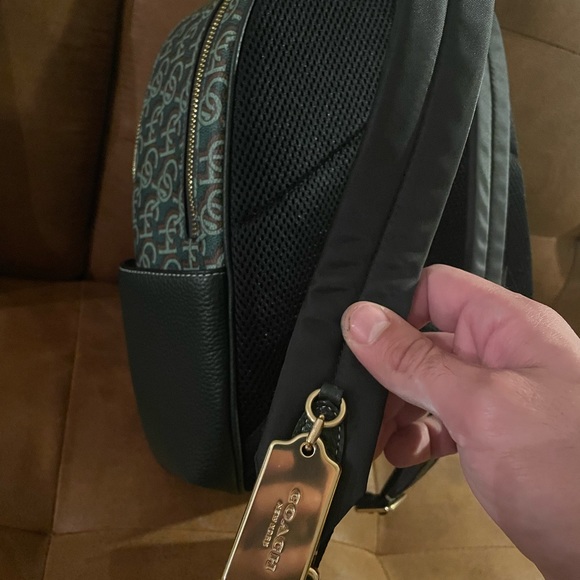 Coach monogram signature green backpack - Picture 3 of 8